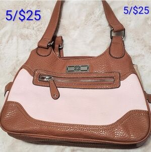 5 /$25 Pink & Brown Handbag Shoulder Bag